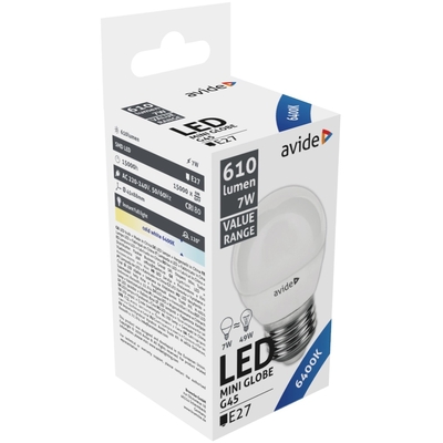Product Λάμπα LED Avide Σφαιρική 7W E27 Ψυχρό 6400K Value base image