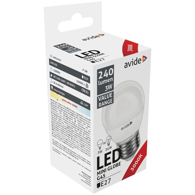 Product Λάμπα LED Avide Σφαιρική 7W E27 Θερμό 3000K Value base image