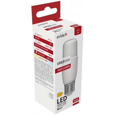 Product Λάμπα LED Avide Bright Stick Bulb T37 9.5W E27 WW 3000K base image
