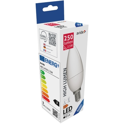 Product Λάμπα LED Avide Κερί 2.5W E14 Ψυχρό 6400K Υψηλής Φωτεινότητας base image