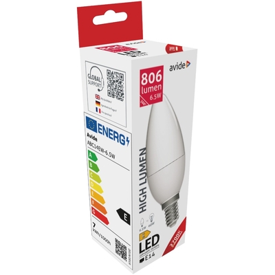 Product Λάμπα LED Avide Κερί 6.5W E14 Θερμό 2700K Υψηλής Φωτεινότητας base image