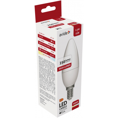 Product Λάμπα LED Avide Κερί 2.5W E14 Θερμό 3000K Υψηλής Φωτεινότητας base image