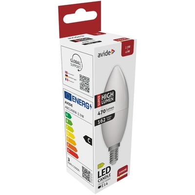 Product Λάμπα LED Avide Κερί 2.9W E14 Θερμό 3000K Super Υψηλής Φωτεινότητας base image