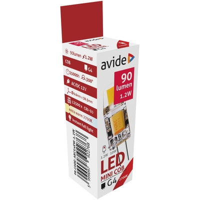 Product Λάμπες LED Avide G4 1.2W COB Θερμό 2700K base image