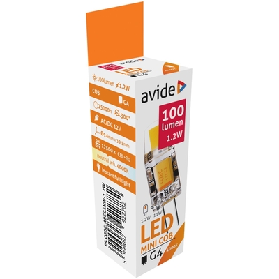 Product Λάμπες LED Avide G4 1.2W COB Λευκό 4000K base image