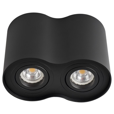 Product Φωτιστικό Οροφής Avide GU10 Spot Light Στρογγυλό Μαύρο Περιστρεφόμενο Διπλό base image