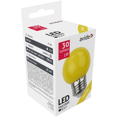 Product Διακοσμητική Λάμπα Avide LED G45 1W E27 Κίτρινο base image