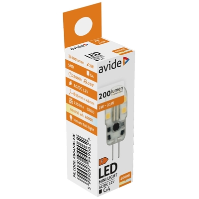 Product Λάμπα LED Avide 2W G4 160° Λευκό 4000K base image