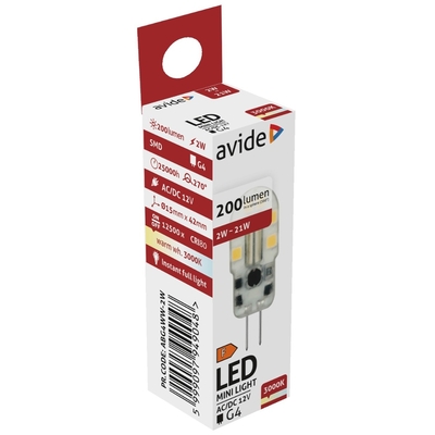 Product Λάμπα LED Avide 2W G4 160° Θερμό 3000K base image