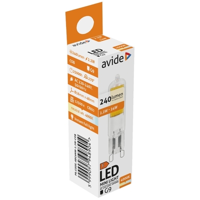 Product Λάμπα LED Avide G9 2.2W COB 300° Λευκό 4000K base image