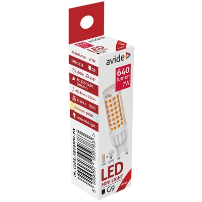 Product Λάμπες LED Avide G9 7W 220° Θερμό 3000K base image