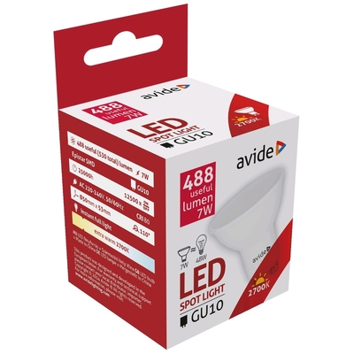 Product Λάμπα LED Avide Σπότ Αλουμίνιο + Πλαστικό 7W GU10 Θερμό 2700K base image