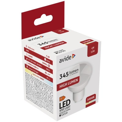 Product Λάμπα LED Avide Σπότ Αλουμίνιο + Πλαστικό 4W GU10 Θερμό 3000K base image