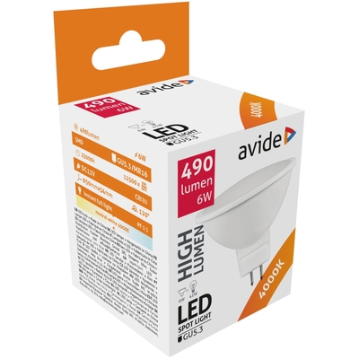 Product Λάμπα LED Avide Σπότ Αλουμίνιο + Πλαστικό 6W GU5.3 12V 120° Λευκό 4000K base image
