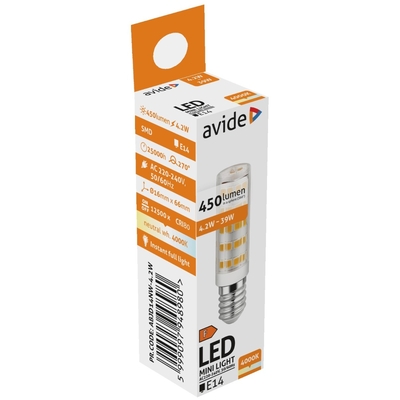 Product Λάμπα LED Avide 4.2W JD E14 220° Λευκό 4000K base image