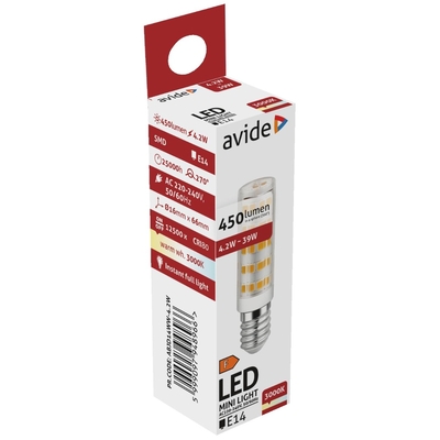 Product Λάμπα LED Avide 4.2W JD E14 220° Θερμό 3000K base image