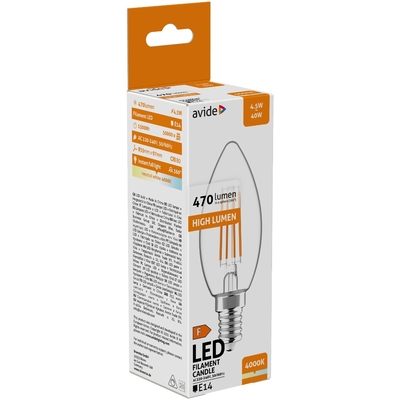 Product Λάμπα LED Avide Κερί 4.5W E14 Λευκό 4000K base image