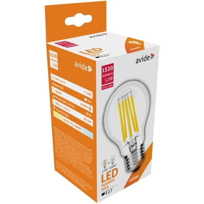 Product Λάμπα LED Avide Κοινή 12W E27 A65 360° Λευκό 4000K Υψηλής Φωτεινότητας base image