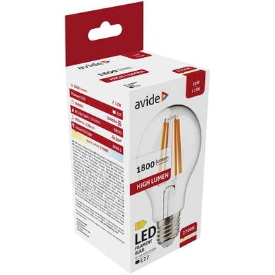 Product Λάμπα LED Avide Κοινή 12W E27 A65 360° Θερμό 2700K Υψηλής Φωτεινότητας base image