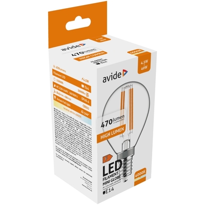 Product Λάμπα LED Avide Σφαιρική 4.5W E14 Λευκό 4000K base image