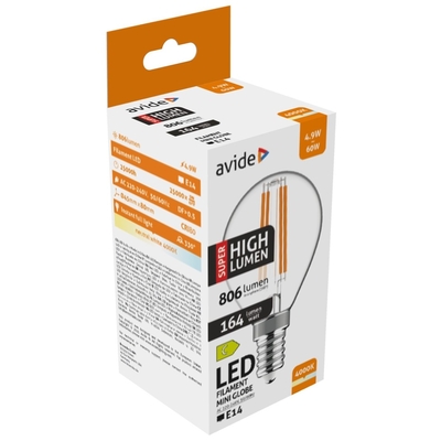 Product Λάμπα LED Avide Σφαιρική 4.9W E14 Λευκό 4000K Super Υψηλής Φωτεινότητας base image