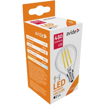 Product Λάμπα LED Avide Σφαιρική 4W E14 360° Λευκό 4000K base image