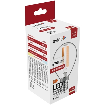Product Λάμπα LED Avide Σφαιρική 4.5W E14 WW 2700K base image