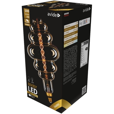 Product Λάμπα LED Avide Jumbo Bixby Κεχριμπάρι 8W E27 2400K Dimmable 200x410mm base image
