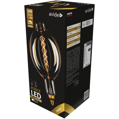 Product Λάμπα LED Avide Jumbo Ponte 8W E27 2400K Dimmable 180x385mm base image
