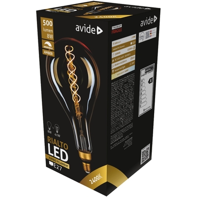 Product Λάμπα LED Avide Jumbo Rialto 8W E27 2400K Dimmable 160x320mm base image