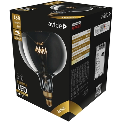 Product Λάμπα LED Avide Jumbo Eshima 190x255.0mm Smoky 6W E27 2400K Ντίμ base image