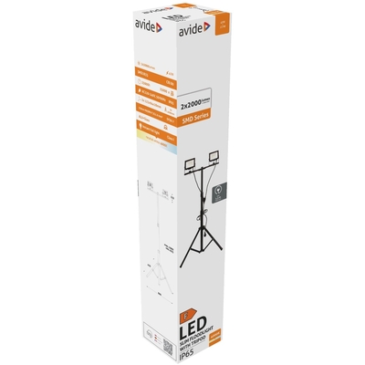 Product Προβολέας Εργασίας LED Avide Slim SMD 2x20W Λευκό 4000K 2 Κεφαλές με Τρίποδο base image