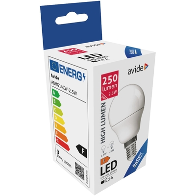 Product Λάμπα LED Avide Σφαιρική G45 2.5W E14 Ψυχρό 6400K Υψηλής Φωτεινότητας base image
