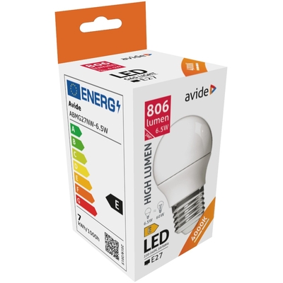 Product Λάμπα LED Avide Σφαιρική G45 6.5W E27 Λευκό 4000K Υψηλής Φωτεινότητας base image