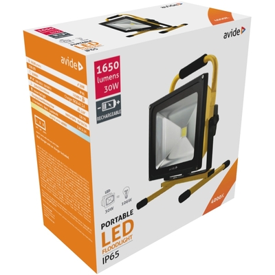 Product Προβολέας Εργασίας LED Avide Επαναφορτιζόμενος 30W Λευκό 4000K base image