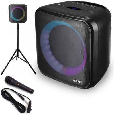 Product Karaoke Akai ABTS-S6 Φορητό ηχείο Bluetooth με τρίποδο, USB, TWS, LED, micro SD, Aux-In, Aux-Out και ενσ. μικρόφωνο 20 W base image