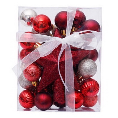 Product Χριστουγεννιάτικες Μπάλες Artezan 3cm Full Set Κόκκινο ʼσπρο + Αστέρι Κορυφή Δέντρου 30τμχ/κουτί base image