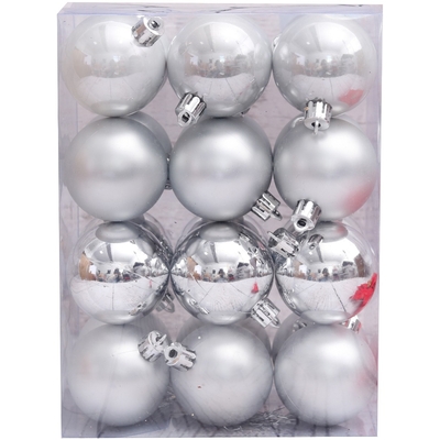 Product Χριστουγεννιάτικες Μπάλες Artezan 5cm Ασημί 24τμχ/κουτί base image