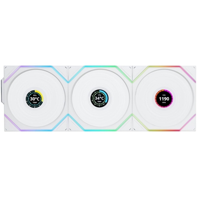 Product Case Fan 12cm Lian Li UNI FAN TL-LCD Wireless White (3pcs & controller) base image