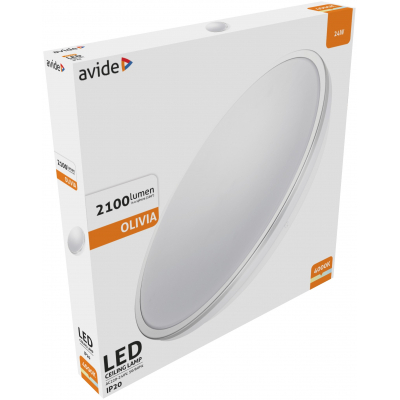 Product Φωτιστικό Οροφής Avide LED Oyster Olivia Silver 24W 380*50mm NW 4000K base image