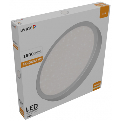 Product Φωτιστικό Οροφής Avide LED Oyster Pandora V2 Starry Silver 24W 380*50mm NW 4000K base image