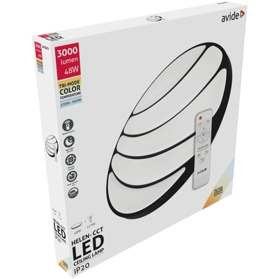 Product Πλαφονιέρα Οροφής Avide LED Μοντέρνα Helen-CCT 48W με Τηλεχειριστήριο base image