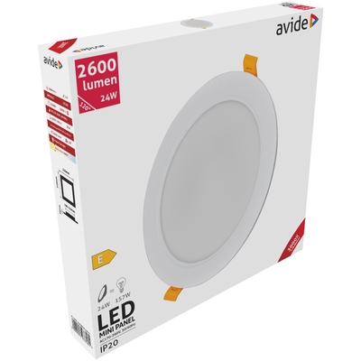 Product Φωτιστικό Οροφής Avide LED Χωνευτό Στρογγυλό Πλαστικό 24W Θερμό 3000K base image