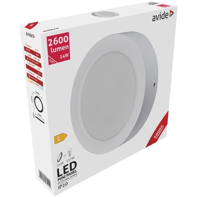 Product Φωτιστικό Οροφής Avide LED Επιτοίχειο Στρογγυλό Πλαστικό 24W Θερμό 3000K base image