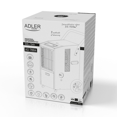 Product Βιομηχανικός Ηλεκτρικός Αφυγραντήρας Adler Industrial Compressor 50L Black-White base image