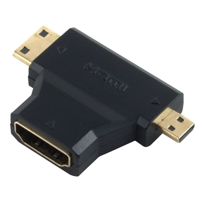 Product Αντάπτορας HDMI Powertech σε Mini HDMI & Micro HDMI ADA-H004, μαύρος base image