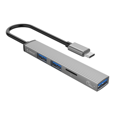 Product USB Hub Orico Type-C AH-12F, 3x USB ports, TF port, γκρι base image