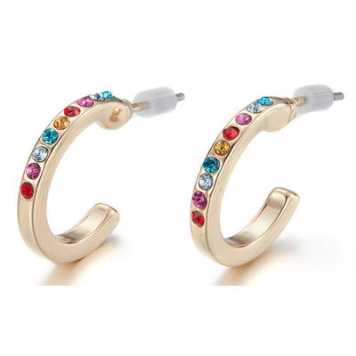 Product Σκουλαρίκια Roxxani Κρίκος Aie075-Cf με Κυβική Ζιρκόνια, Χρυσό base image