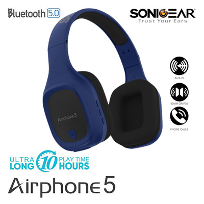 Product Bluetooth Ακουστικά Sonic Gear 5.0 HEADSET (2019) AIRPHONE 5 B.DEEP BLUE base image