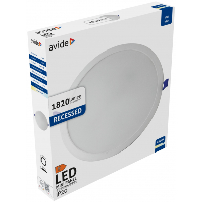 Product Φωτιστικό Οροφής Avide LED Χωνευτό Στρογγυλό Πλαστικό 18W CW 6400K base image